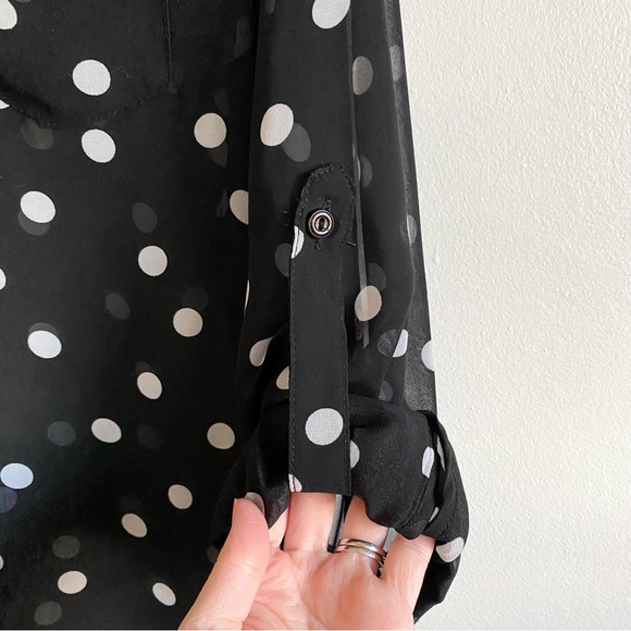 ModCloth Black & White Polka Dot Tunic Top - Picture 3 of 7